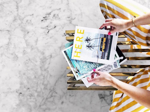 woman reading magazines