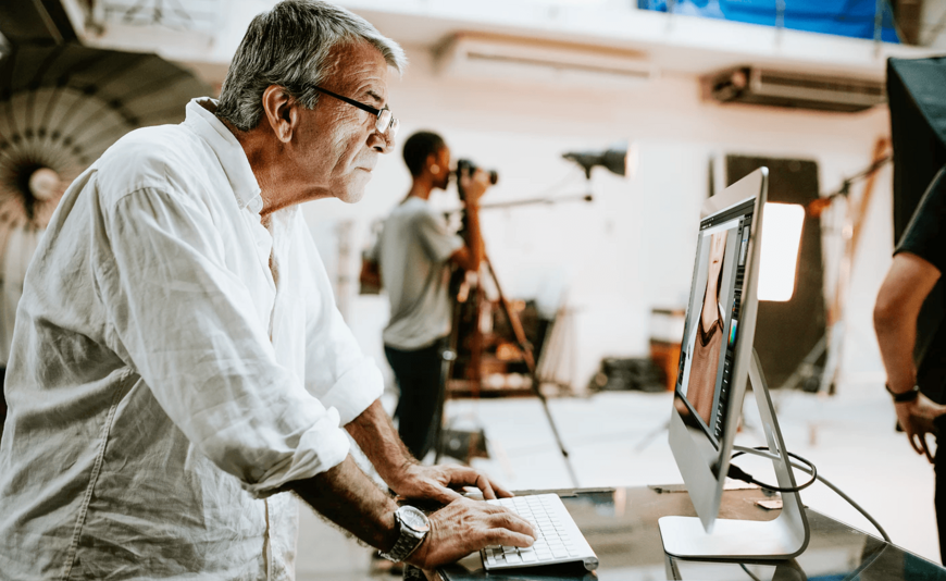 man working on a computer