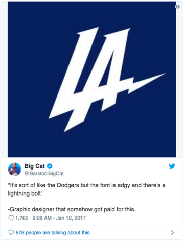LA Chargers rebrand ridiculed on Twitter