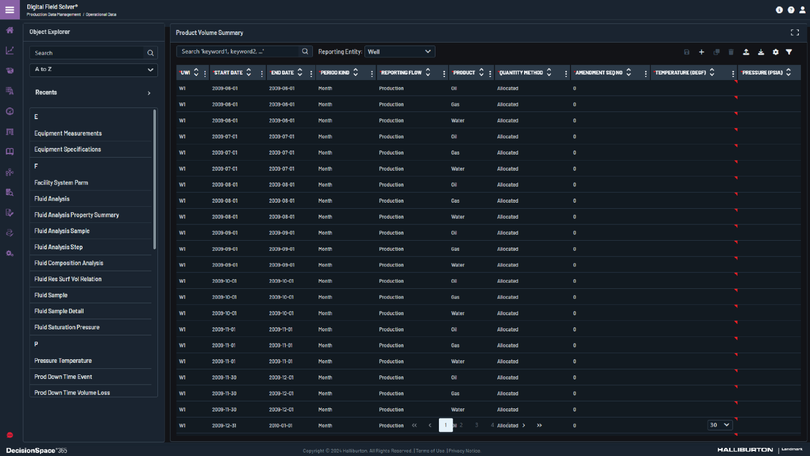 Screenshot of Digital Field Solver- product volume summary