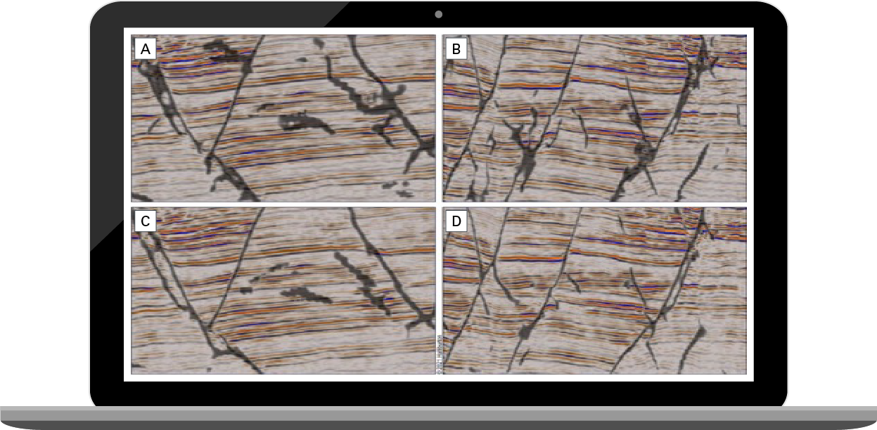 ML fault prediction volume image collage