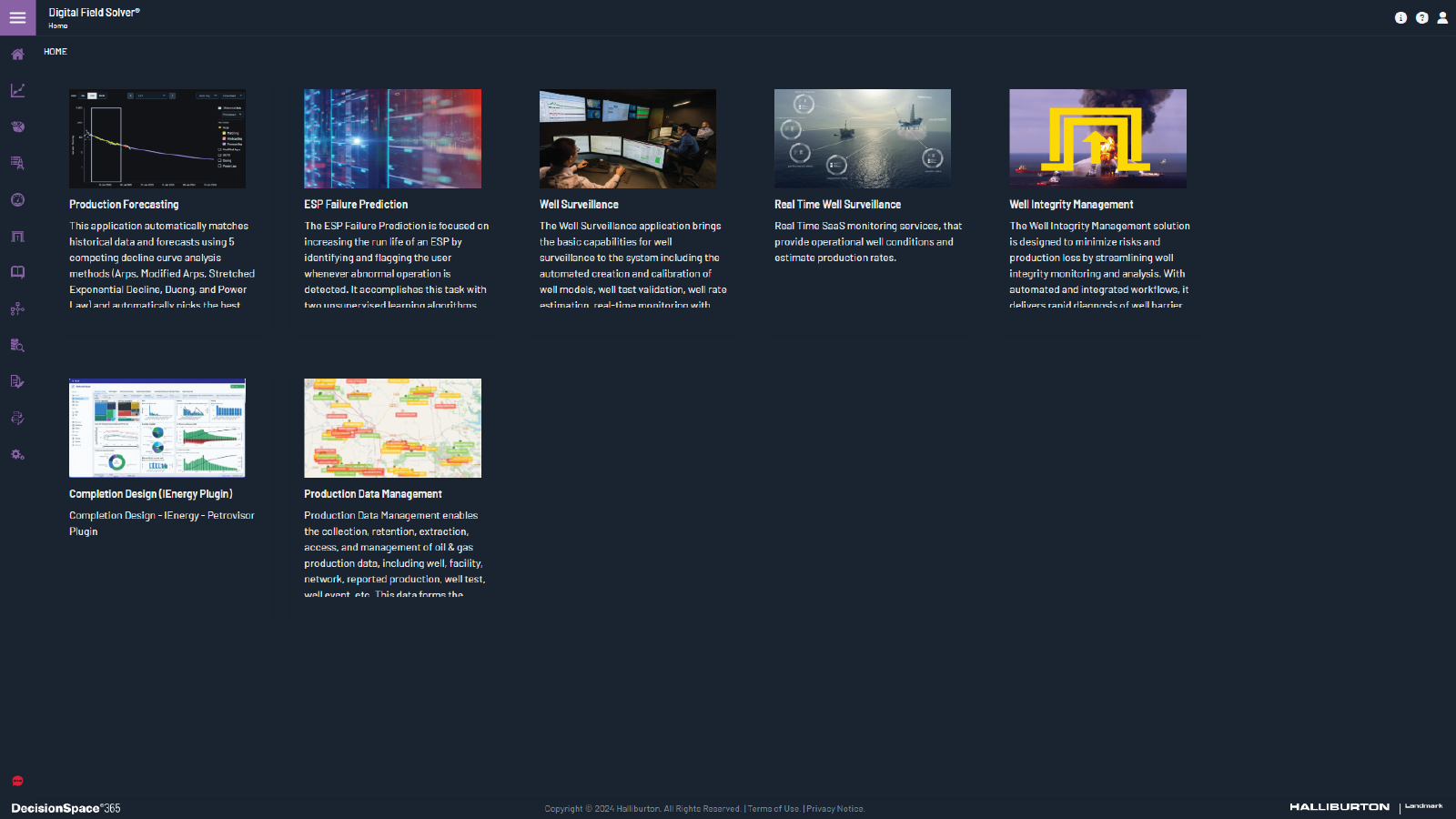 Digital field solver- Home page screenshot