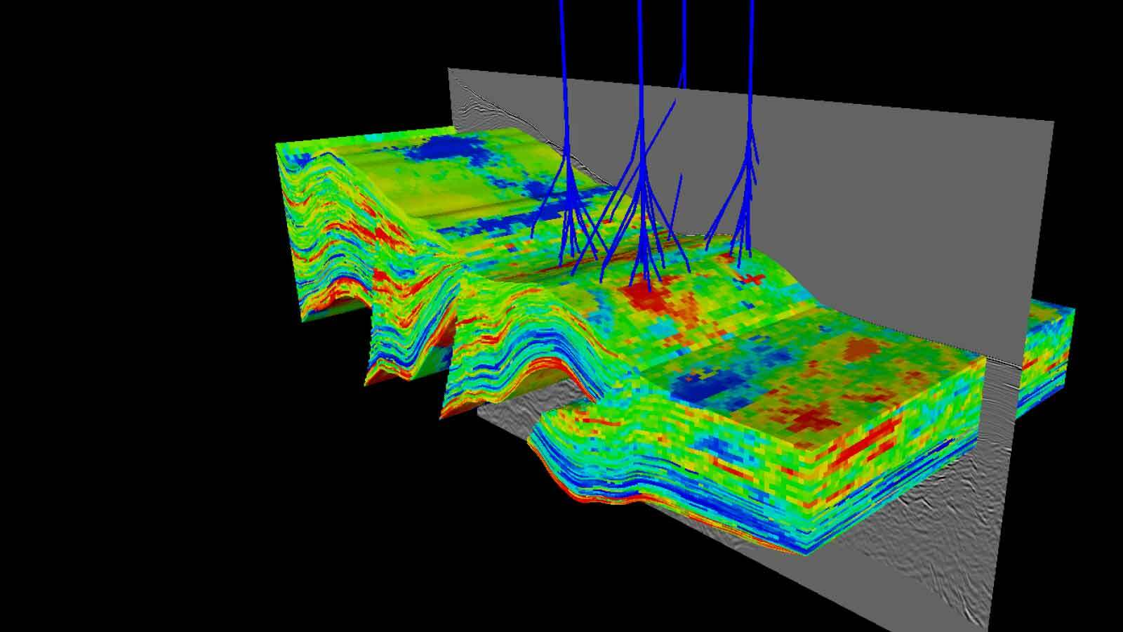 Screenshot of subsurface prediction fo geological characterization and geophysical analysis 