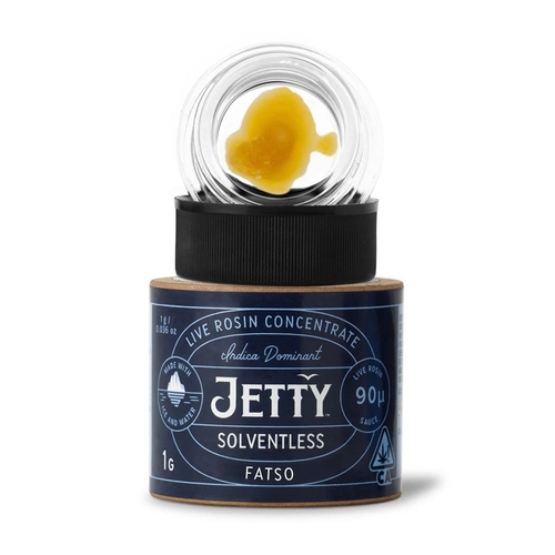 A photograph of Jetty Live Rosin 1g Solventless Fatso