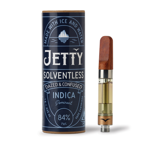 A photograph of Jetty Cartridge 1g Solventless Dazed and Confused