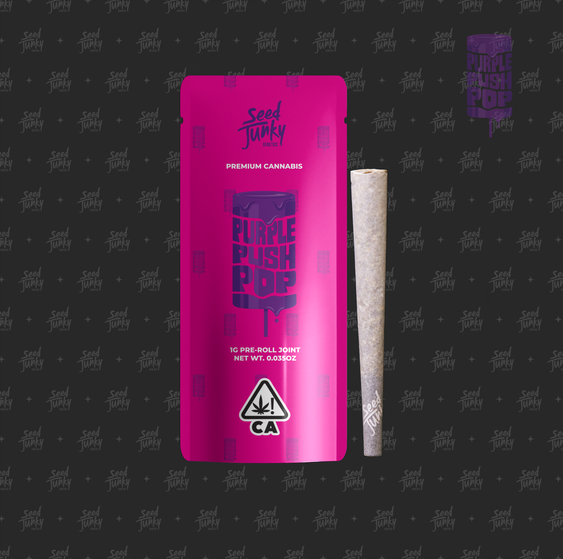 Seed Junky Preroll 1g Joint Purple Push Pop (I) - Kiva Customer Portal