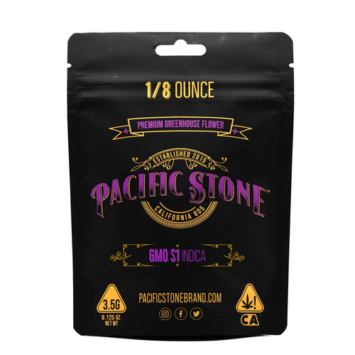 A photograph of Pacific Stone Flower 3.5g Pouch Indica GMO