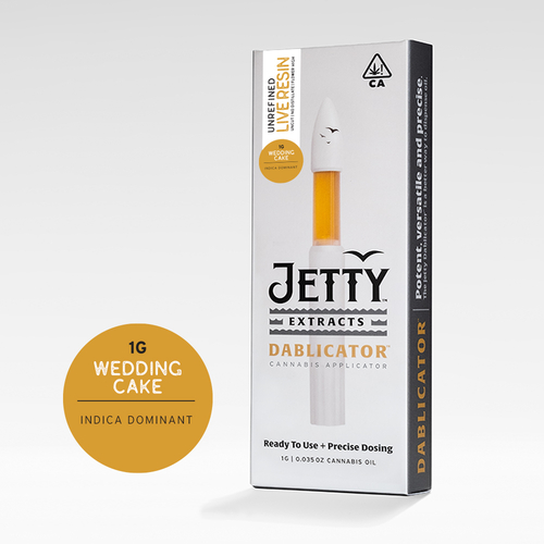 A photograph of Jetty Dablicator 1g Unrefined LR Wedding Cake
