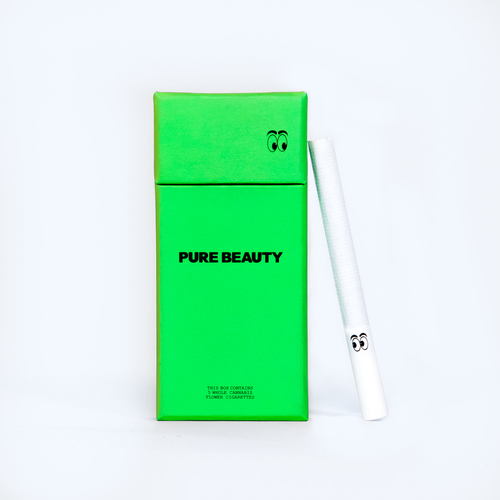 A photograph of Pure Beauty Cannabis Cigarettes 5pk Green Box