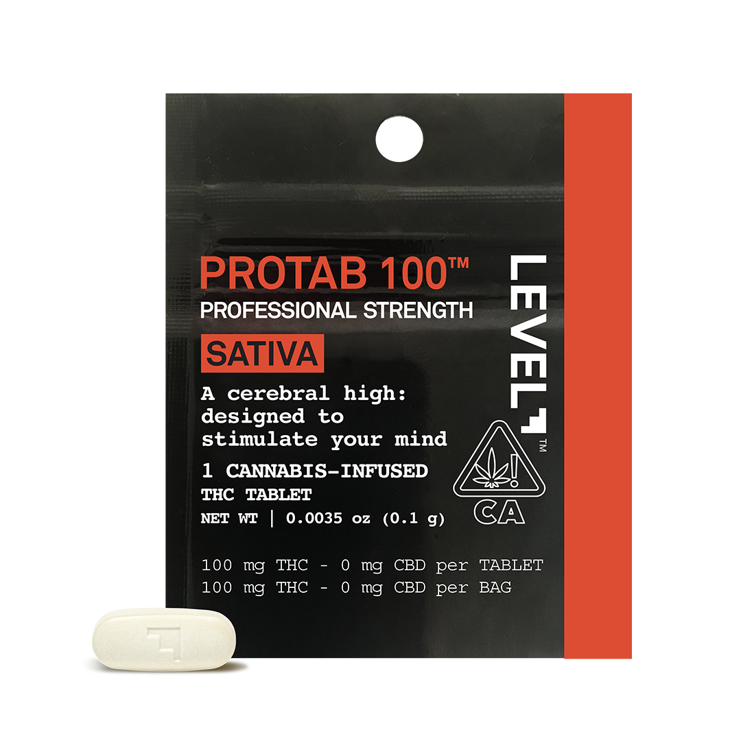 A photograph of Level Protab 100 Sativa 1-Piece