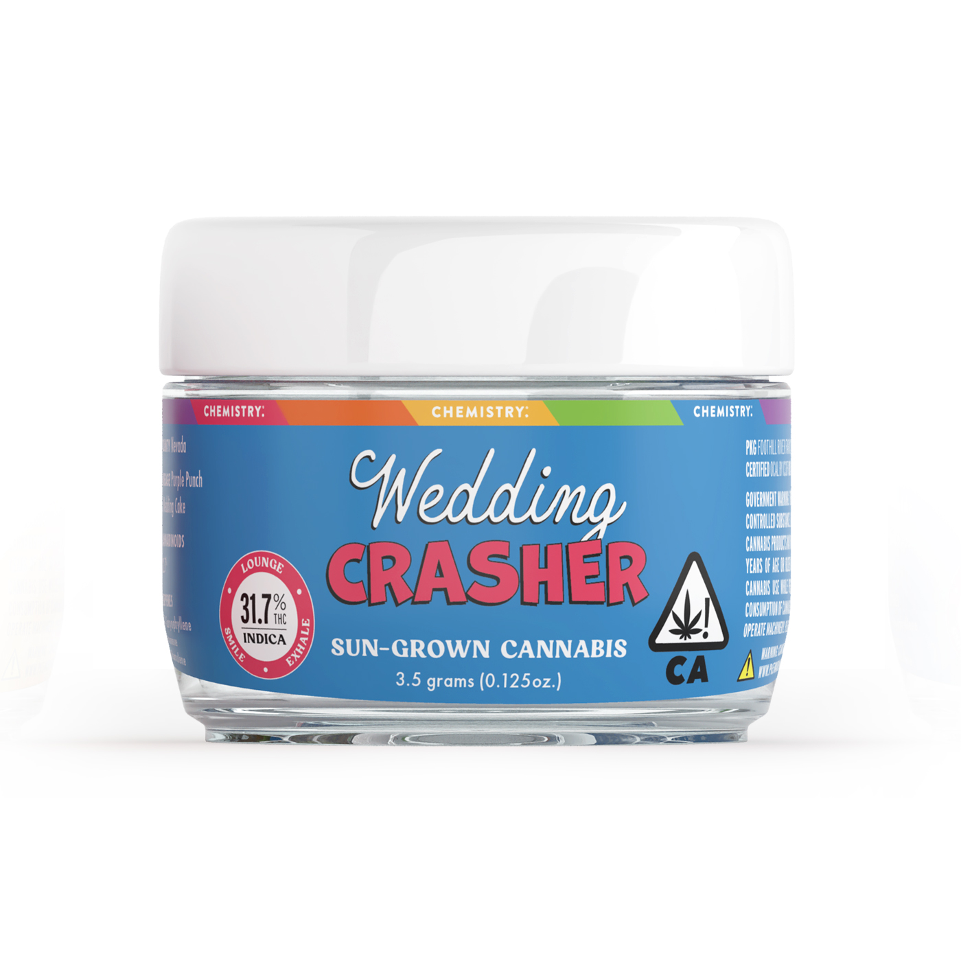 A photograph of Chemistry Flower 3.5g Wedding Crasher