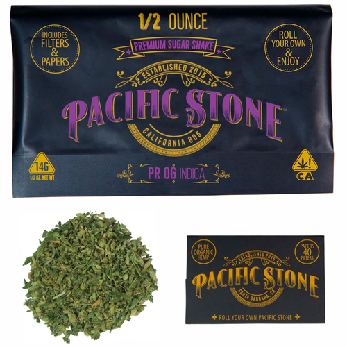 A photograph of Pacific Stone Roll Your Own Sugar Shake 14.0g Pouch Indica PR OG