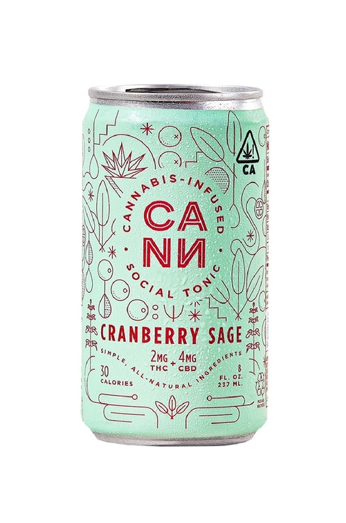 A photograph of CANN Cranberry Sage 6pk 8oz