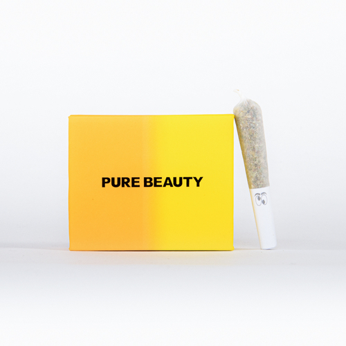A photograph of Pure Beauty Infused Solventless 5pk Yellow Box Sativa