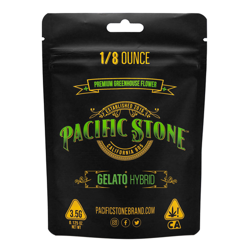 A photograph of Pacific Stone Flower 3.5g Pouch Hybrid Gelato