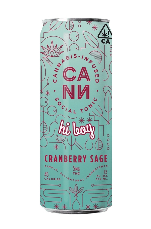 A photograph of CANN Hi Boys Cranberry Sage 4pk