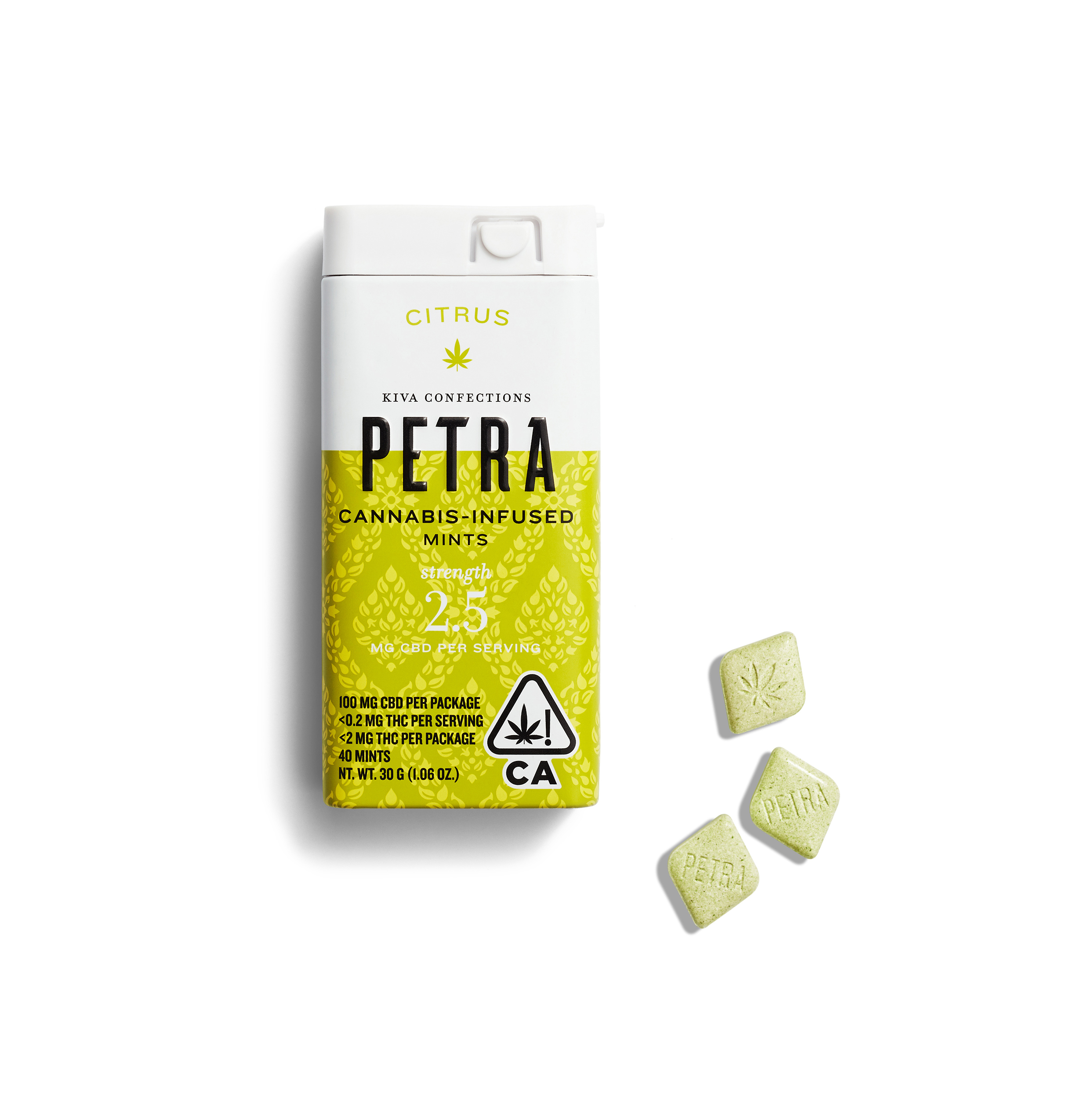 A photograph of Petra Mints Citrus CBD