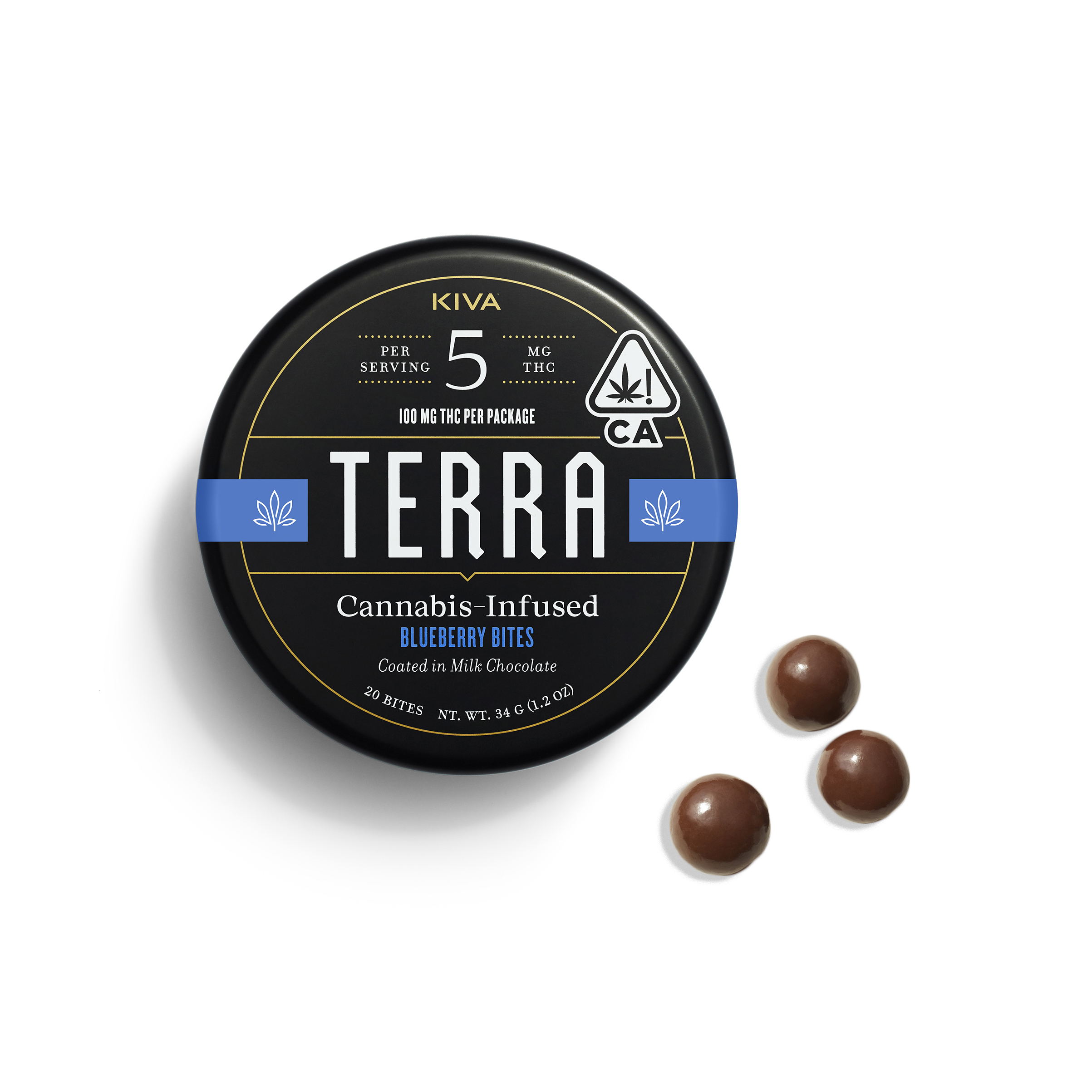 A photograph of Terra Bites Milk Chocolate Blueberries