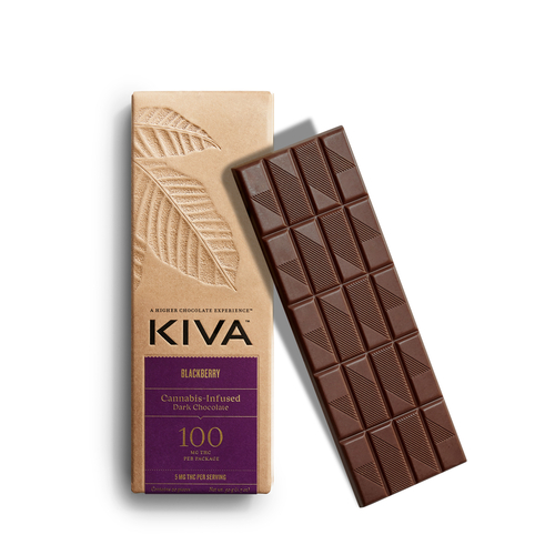 Kiva Dark Chocolate Blackberry Bar 100mg (20ct) - IL