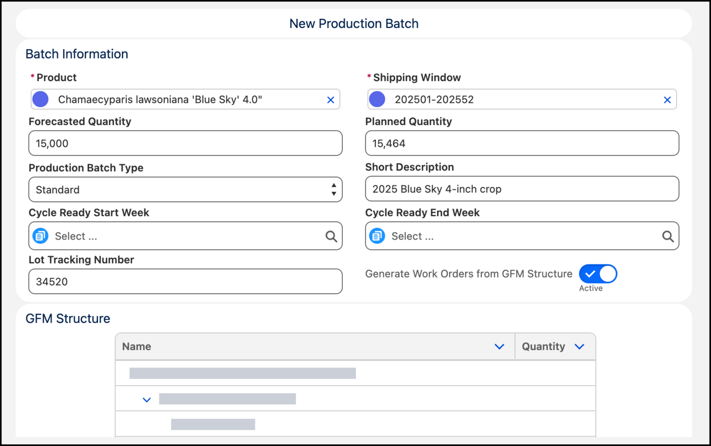 How to Create a Production Batch