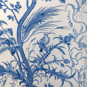 Bird And Thistle Cotton Print - Blue
