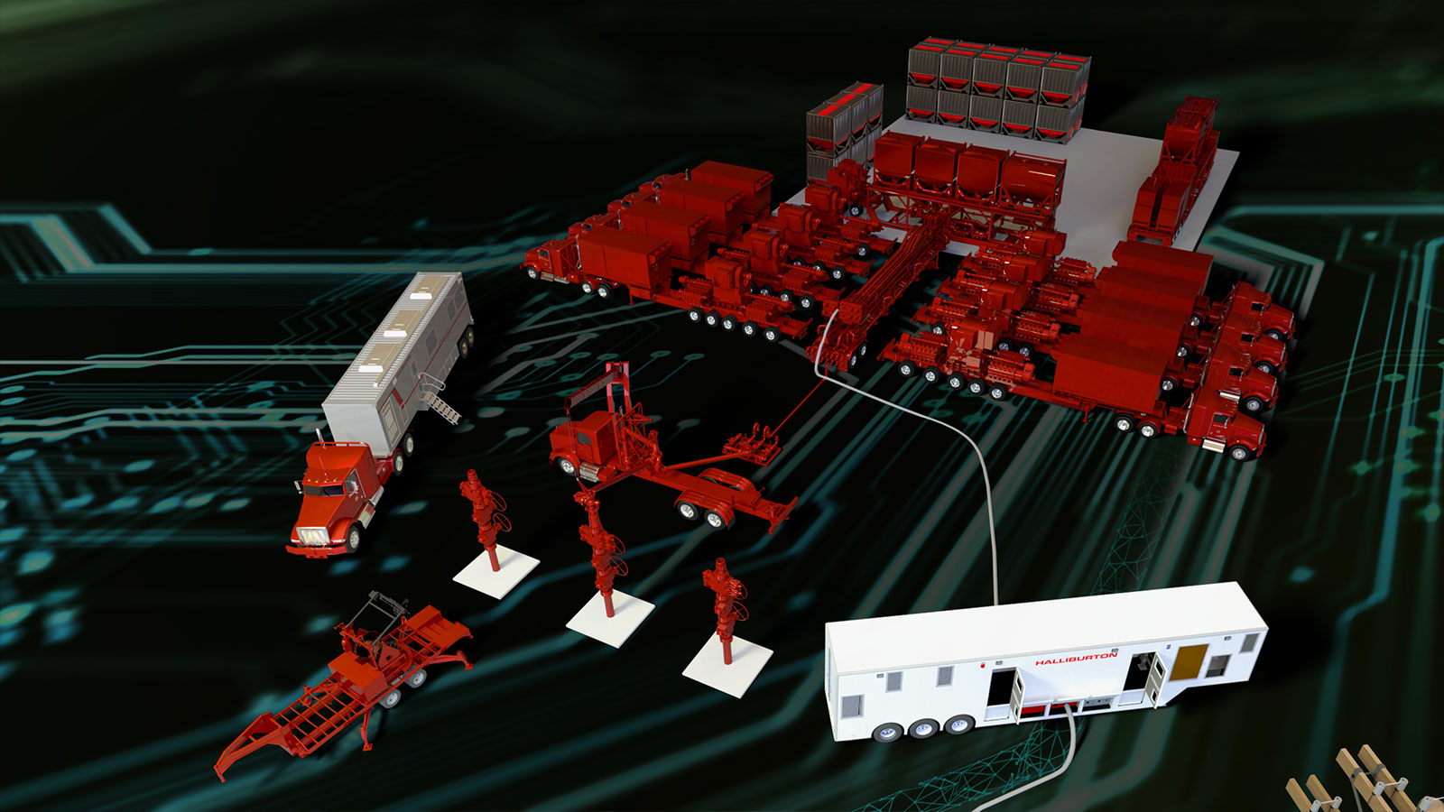 Mockup of all-electric frac site