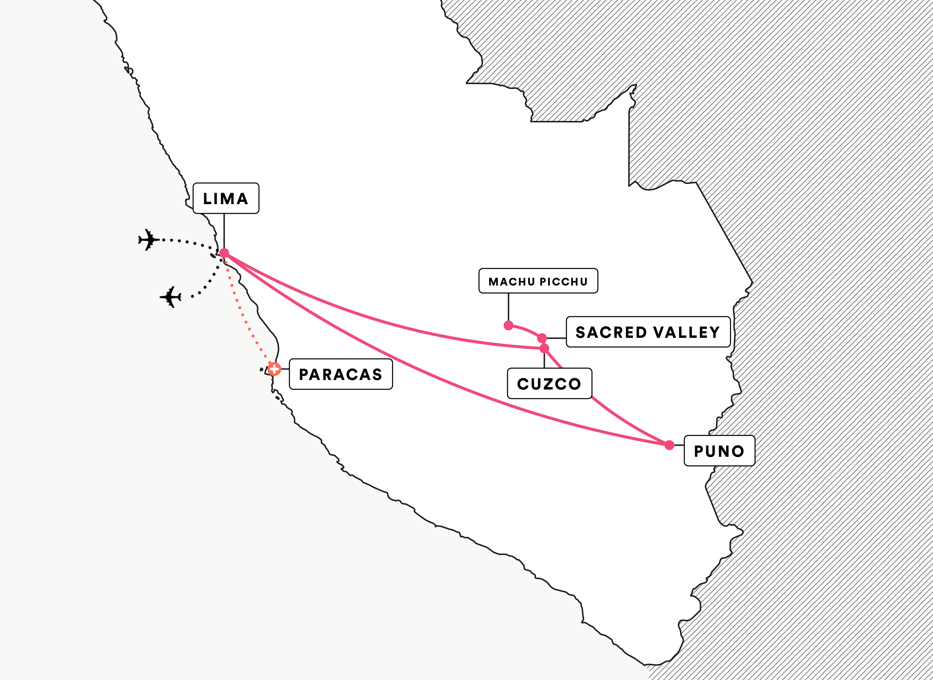Peru: Cusco, Machu Picchu & Lake Titicaca route map