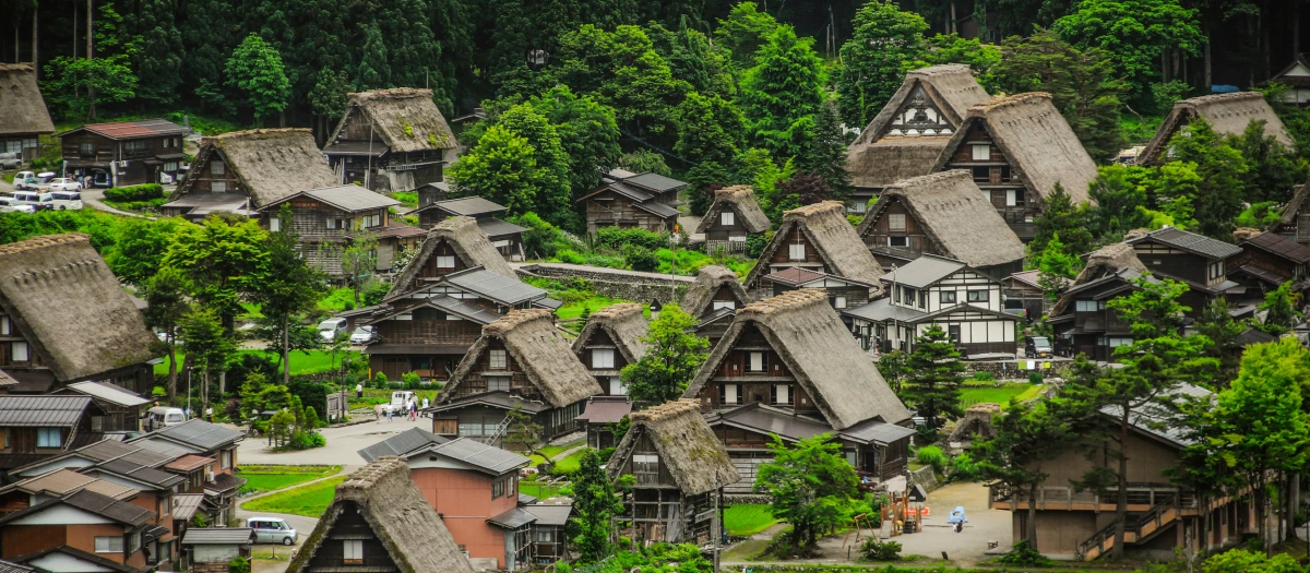 village of old houses in Kanazawa region Japan