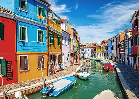 Wind through Venice's one-of-a-kind canals, then explore the colorful island of Burano