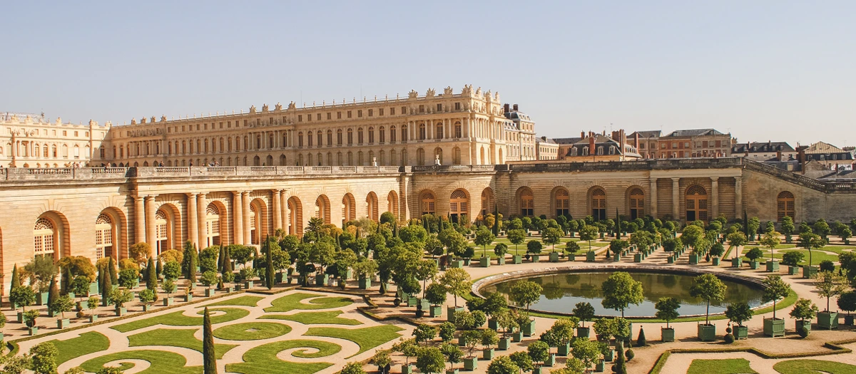 Palace of Versailles and its formal gardens near Paris on a middle school London to Paris trip.