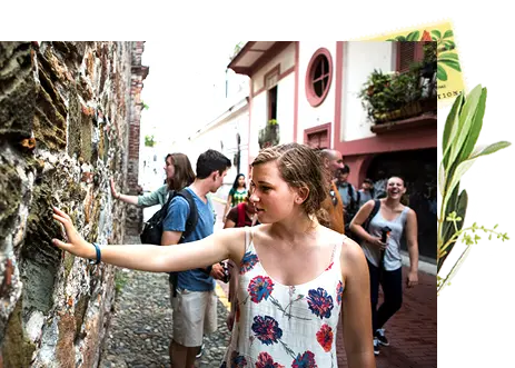student touching wall on an EF affordable tour