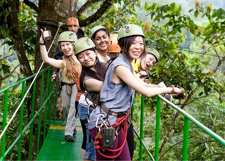 Soar high above one of the world’s most biodiverse rainforests on a ziplining adventure