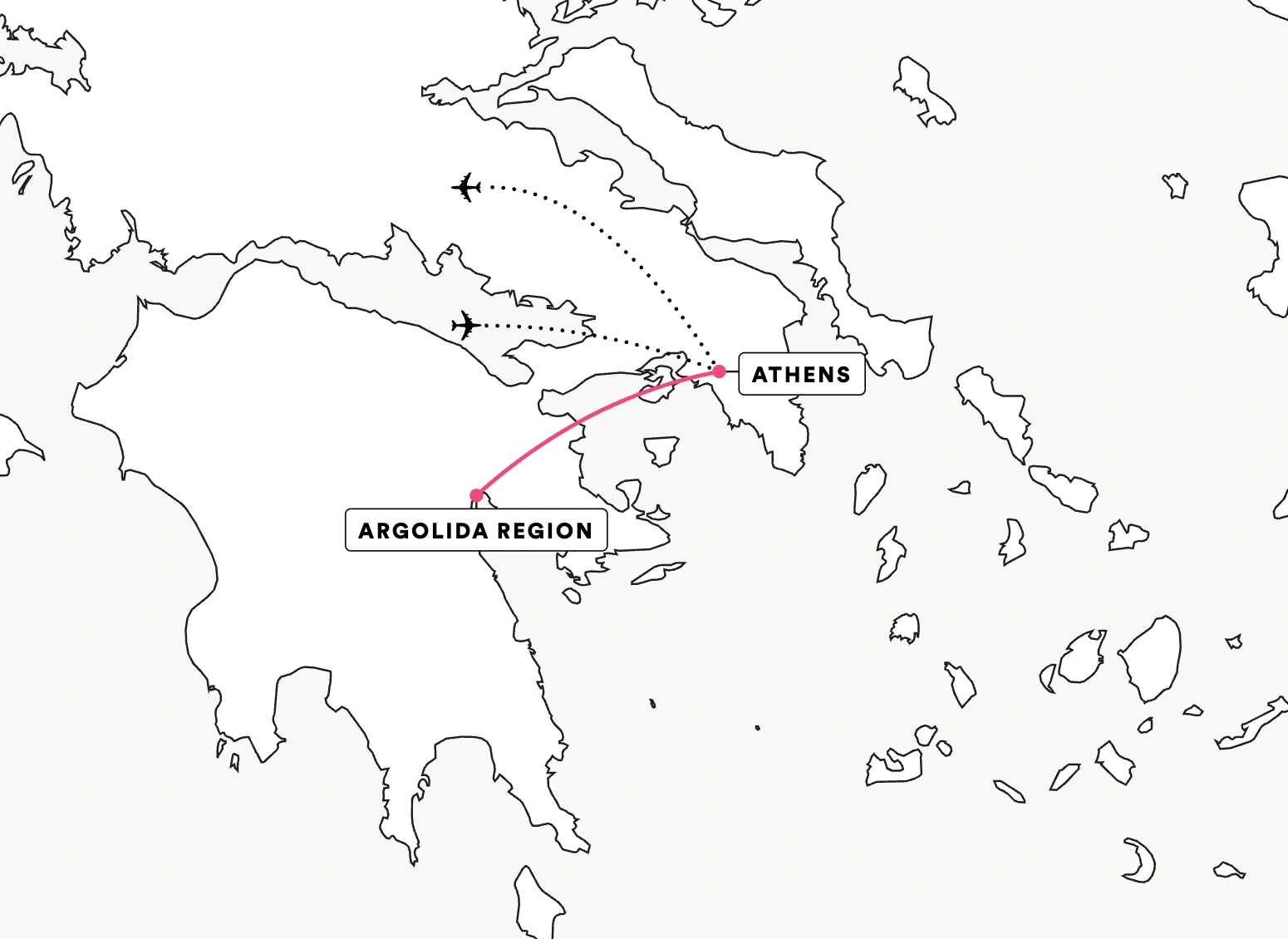 Map of EF Educational Tours Impressions of Greece Athens and Argolida tour