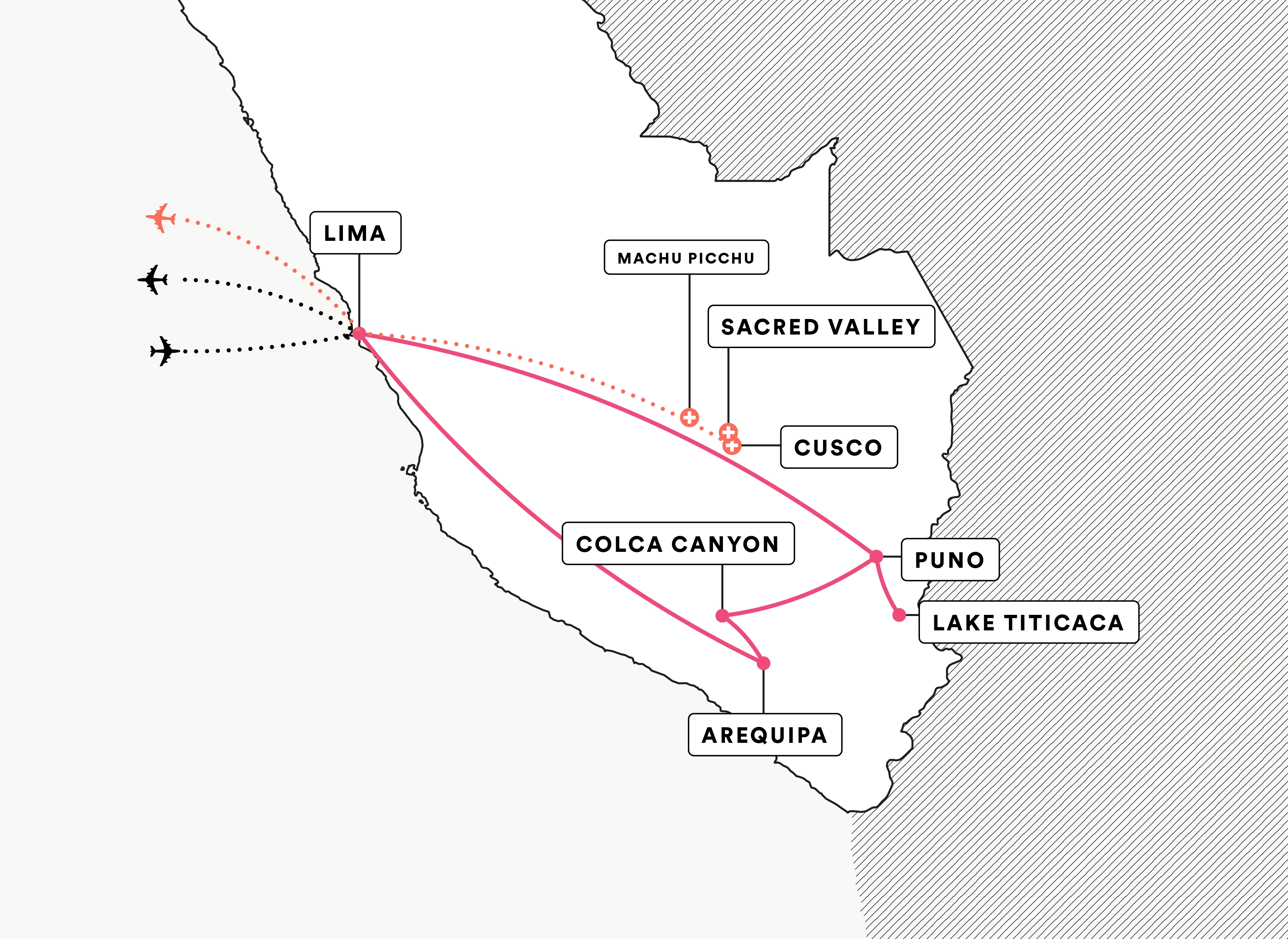 Language Immersion Through Peru route map