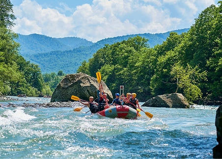 Embark on a whitewater rafting excursion through the lush river valleys of Jarabacoa
