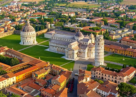 Snap an iconic photo with the Leaning Tower of Pisa and explore the beautiful baptistery and cathedral nearby