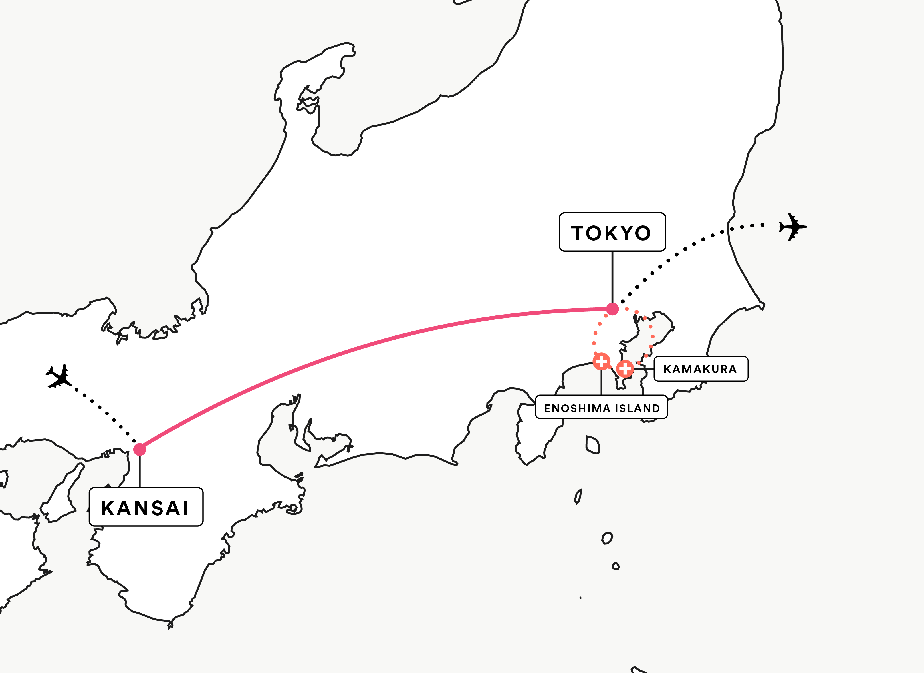 Discover Japan: Kyoto to Tokyo route map