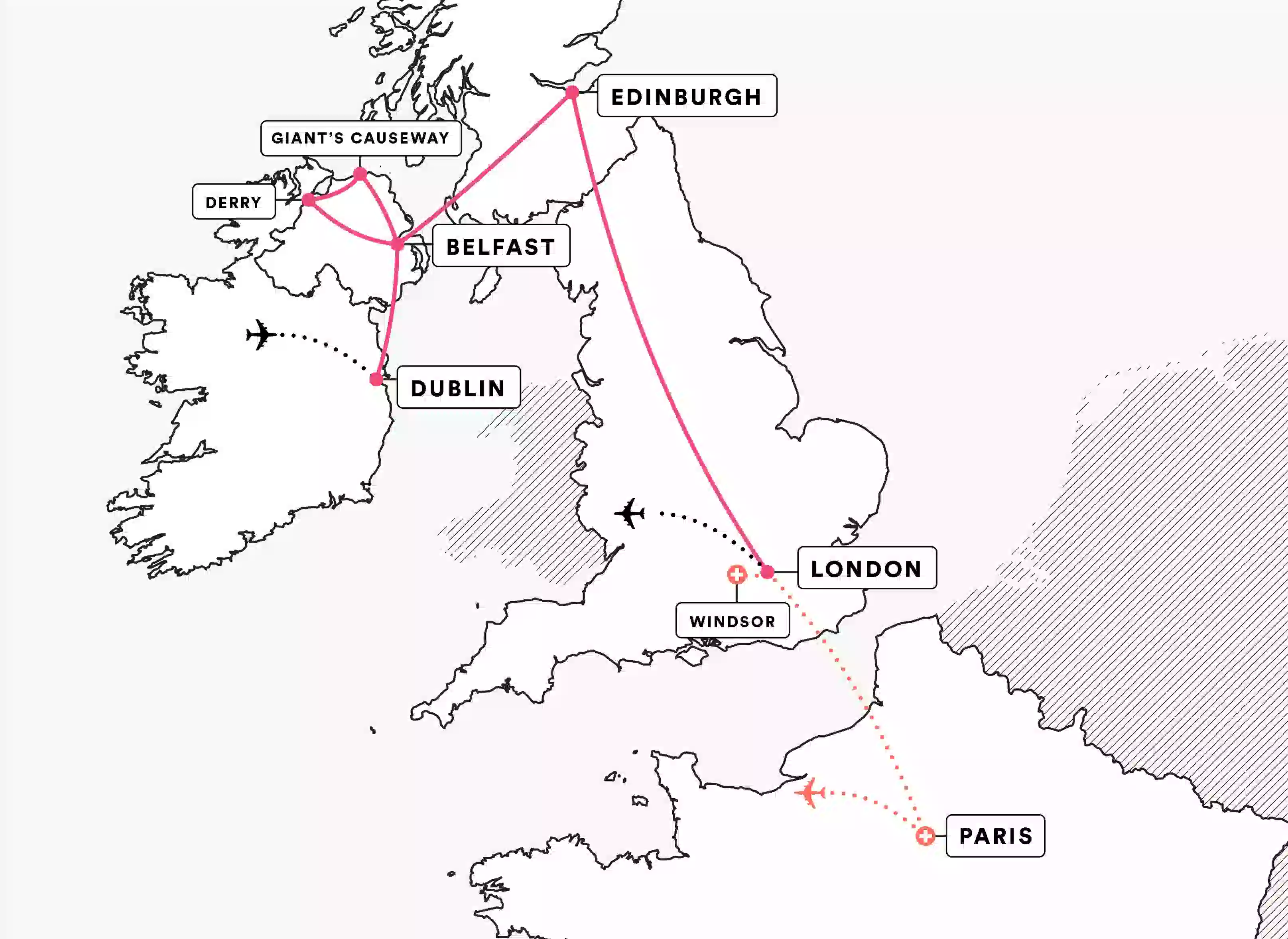 Explore Great Britain & Ireland: Capital Cities route map