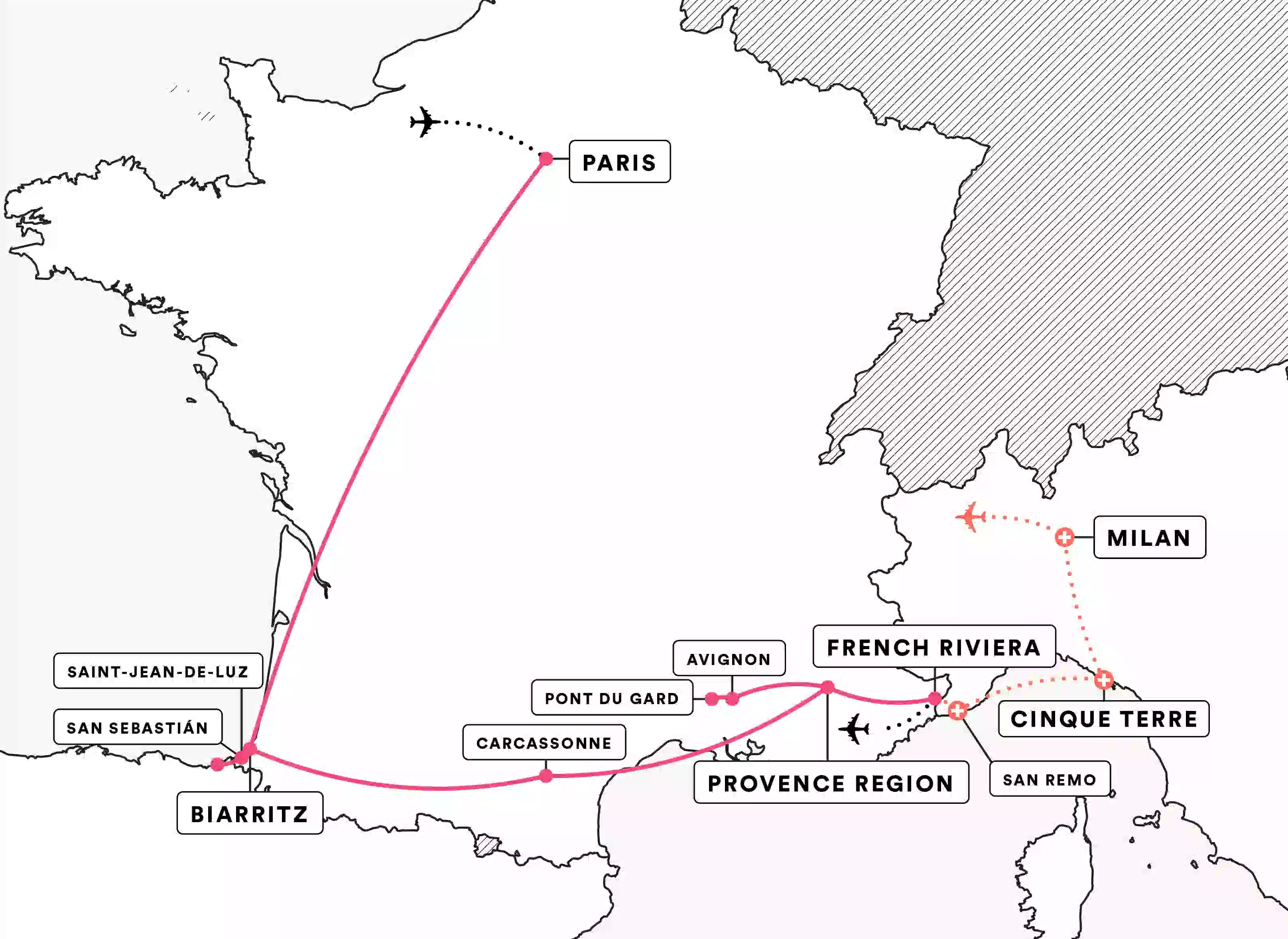 French Promenade route map