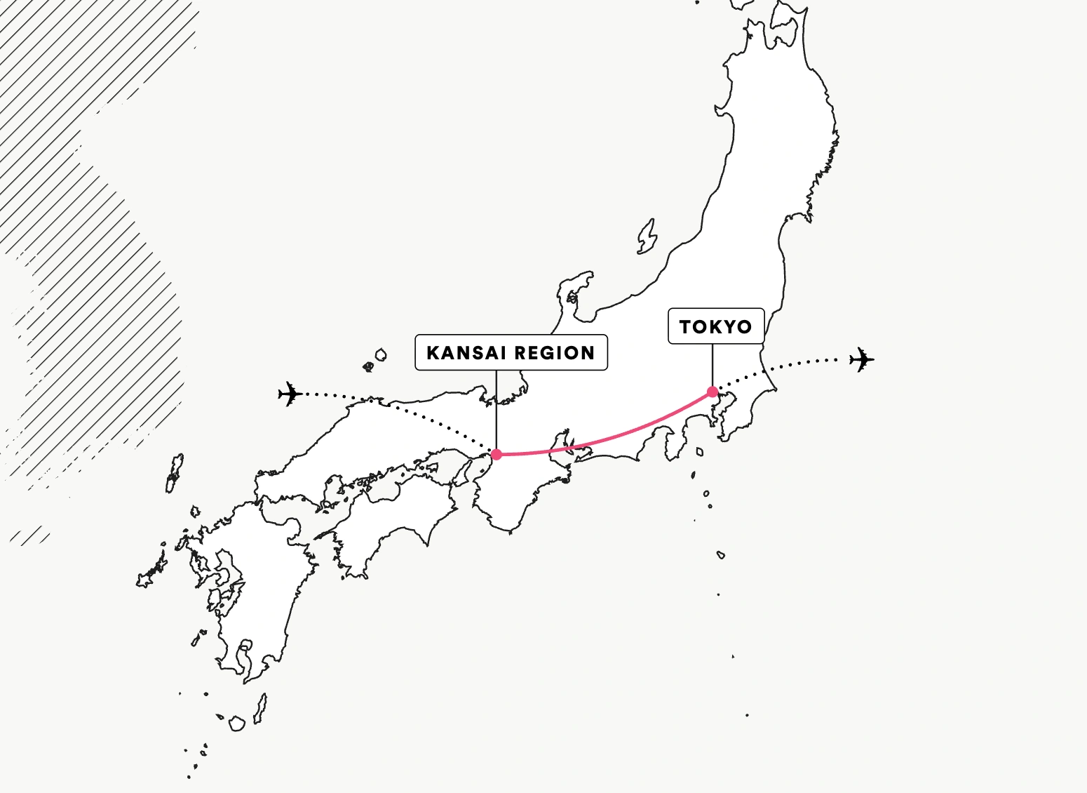 Middle School: Discover Japan route map
