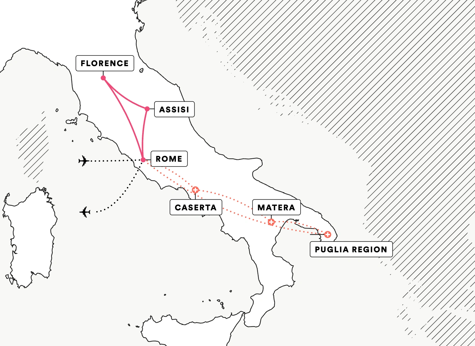 Italy route map