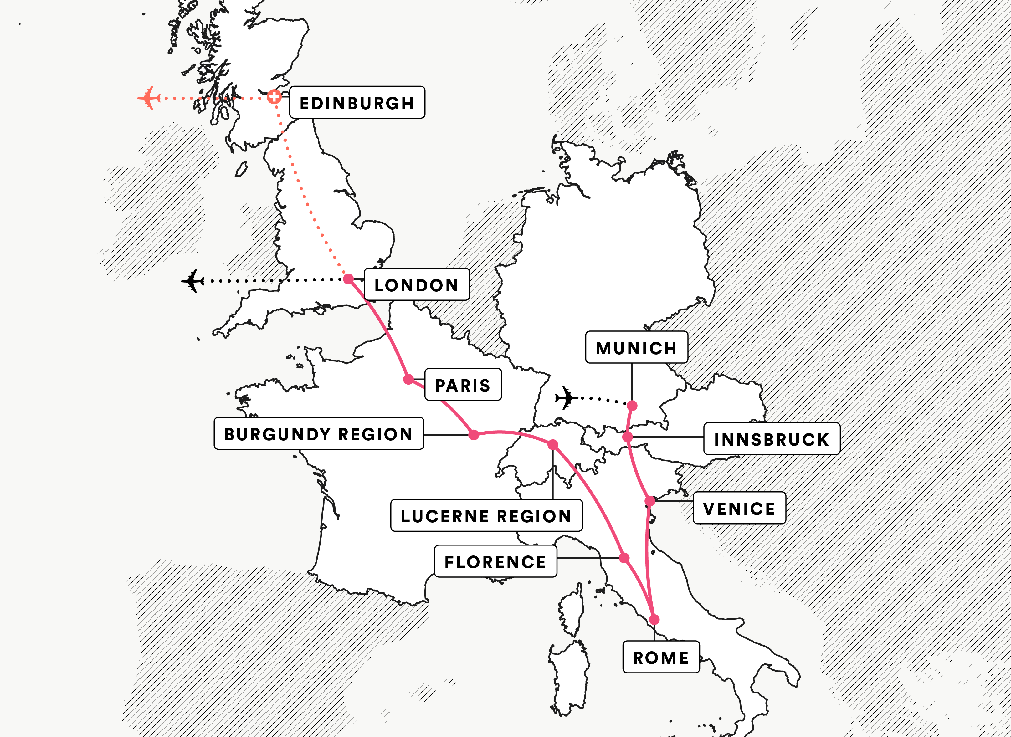 Essence of Europe route map