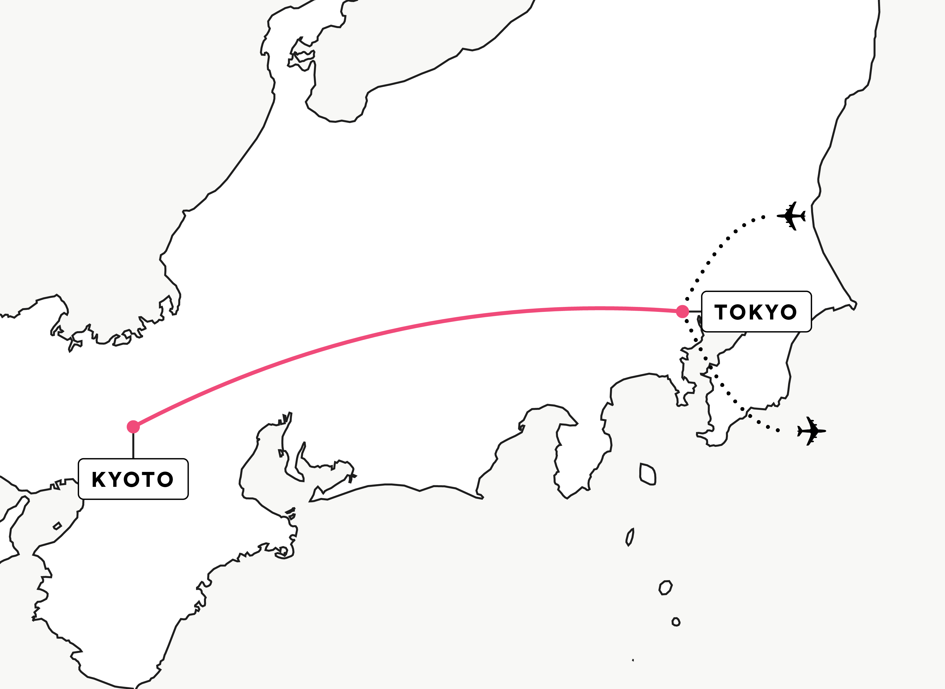 route map of kyoto tokyo and leadership summit tour