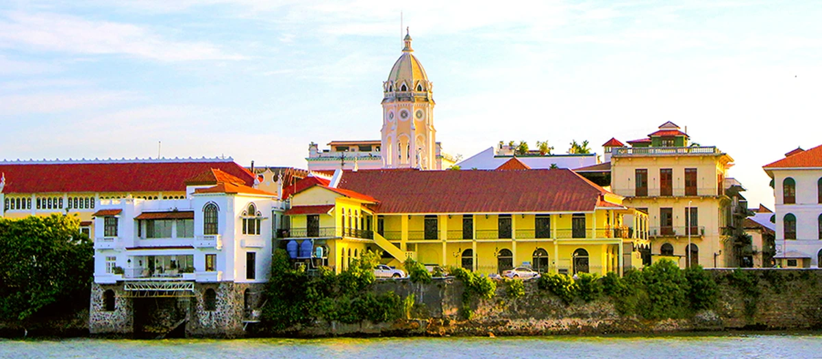 Colorful houses in old quarter of Panama City Panama.