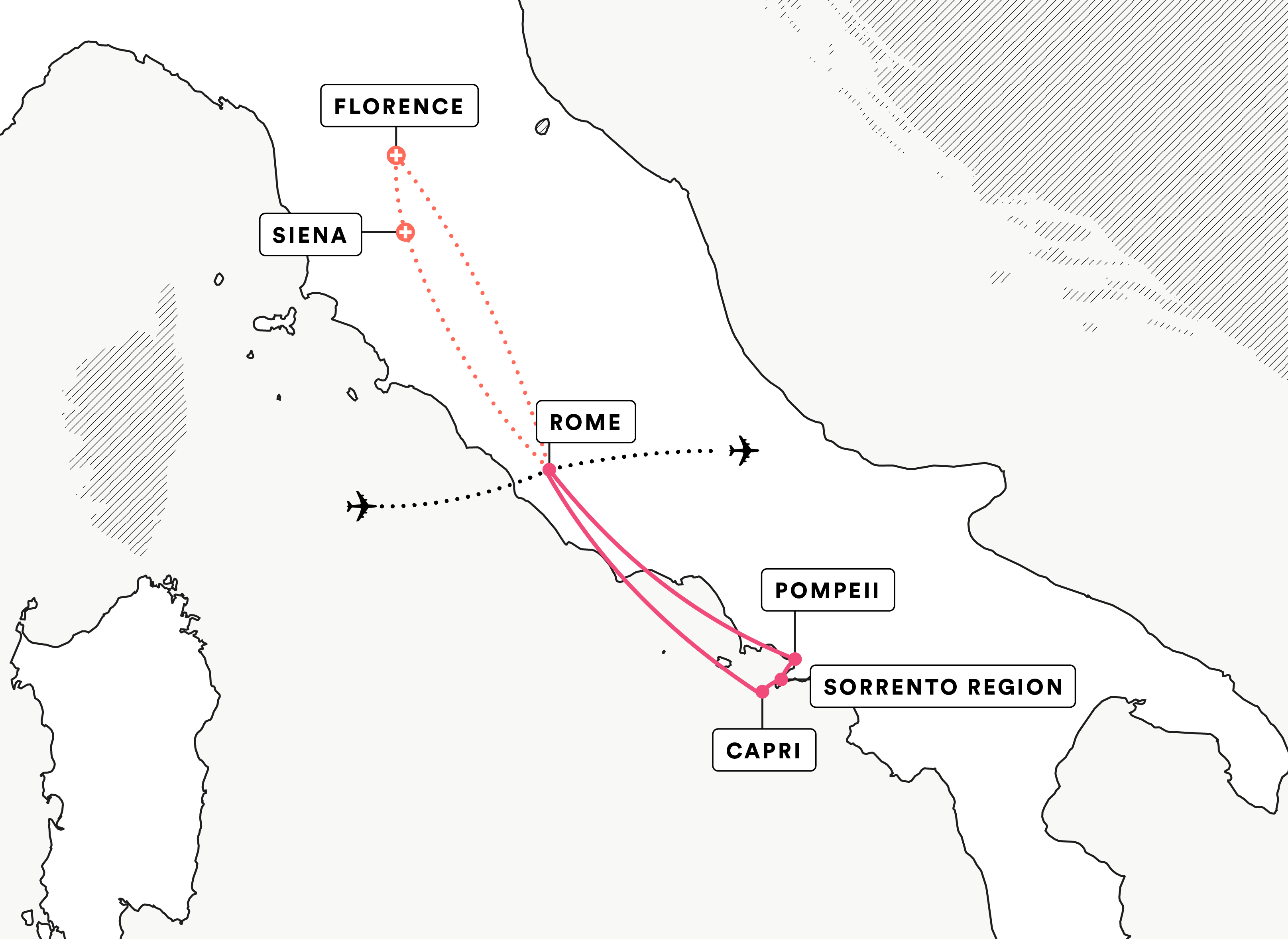 Italy route map