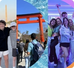 Collage of photos taken by students on tour