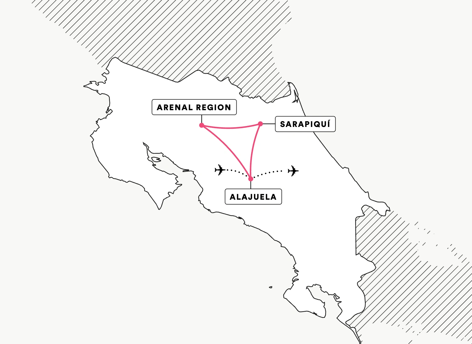 Middle School: Discover Costa Rica route map