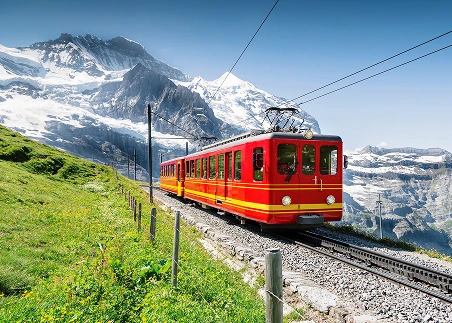 Ride to Jungfraujoch, Europe’s highest train station, and take in sweeping views of the snow-capped Alps