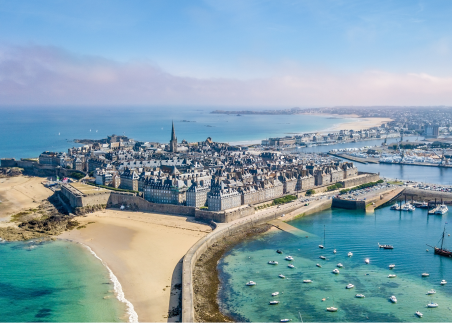 Uncover French maritime history in St. Malo as you explore this walled coastal city and walk its medieval ramparts overlooking the sea