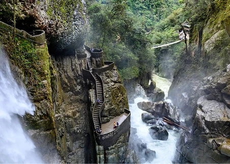 Explore breathtaking natural wonders like the "Devil's Cauldron" waterfall